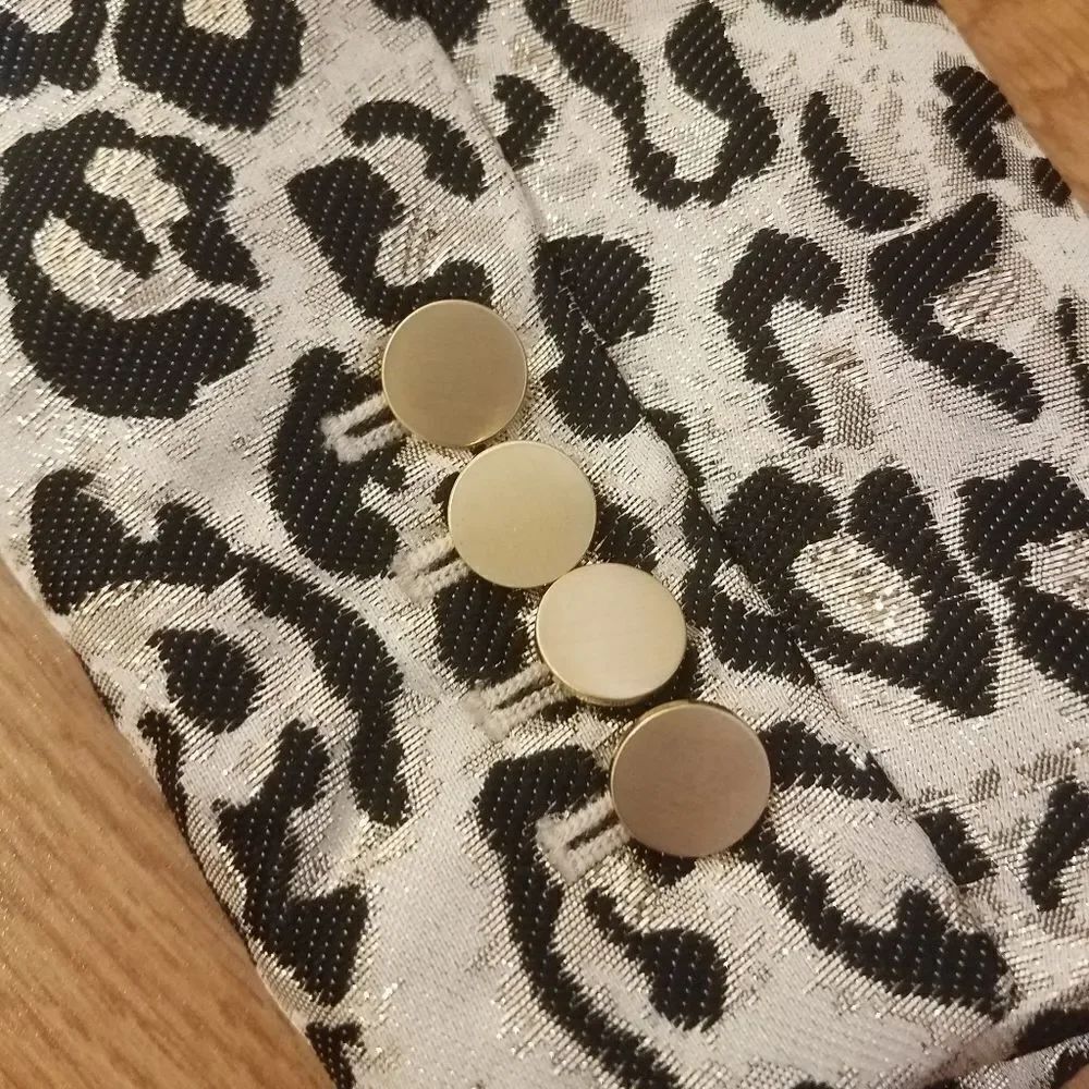 Rachel Parcell Metallic Leopard Blazer sz Large - Picture 8 of 12